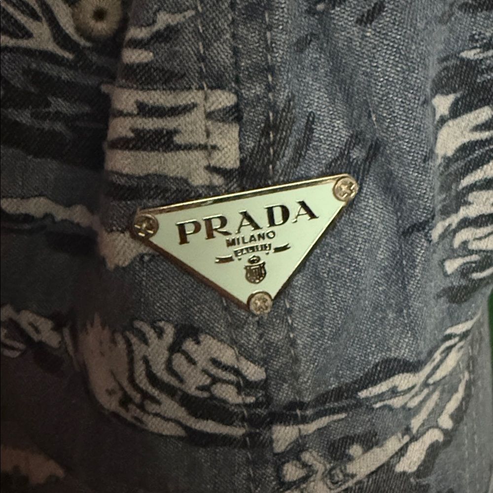 PRADA Denim Blue Camouflage Baseball Cap - BRAND NEW - Prada Logo Hat - Picture 4 of 4